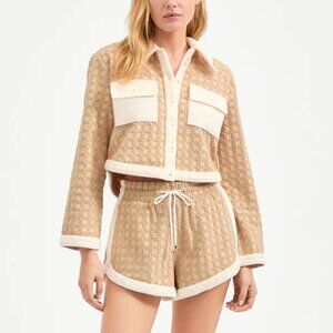 Zariah Cropped Cardigan  & Mulberry Drawstring Short Set | Veronica Beard